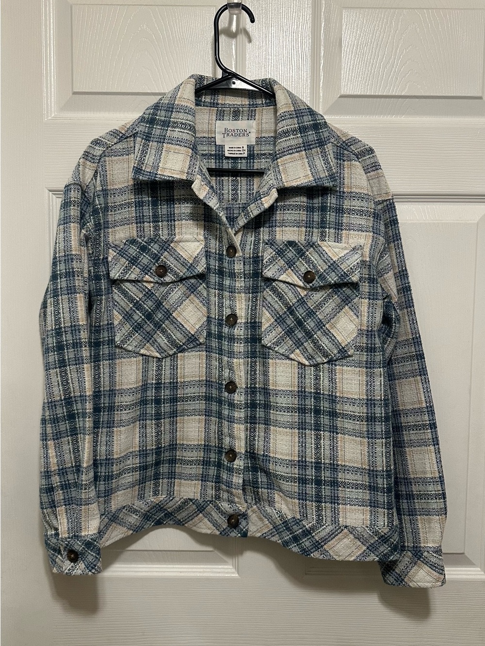 Boston Traders Blue & Cream Plaid Shirt Jacket